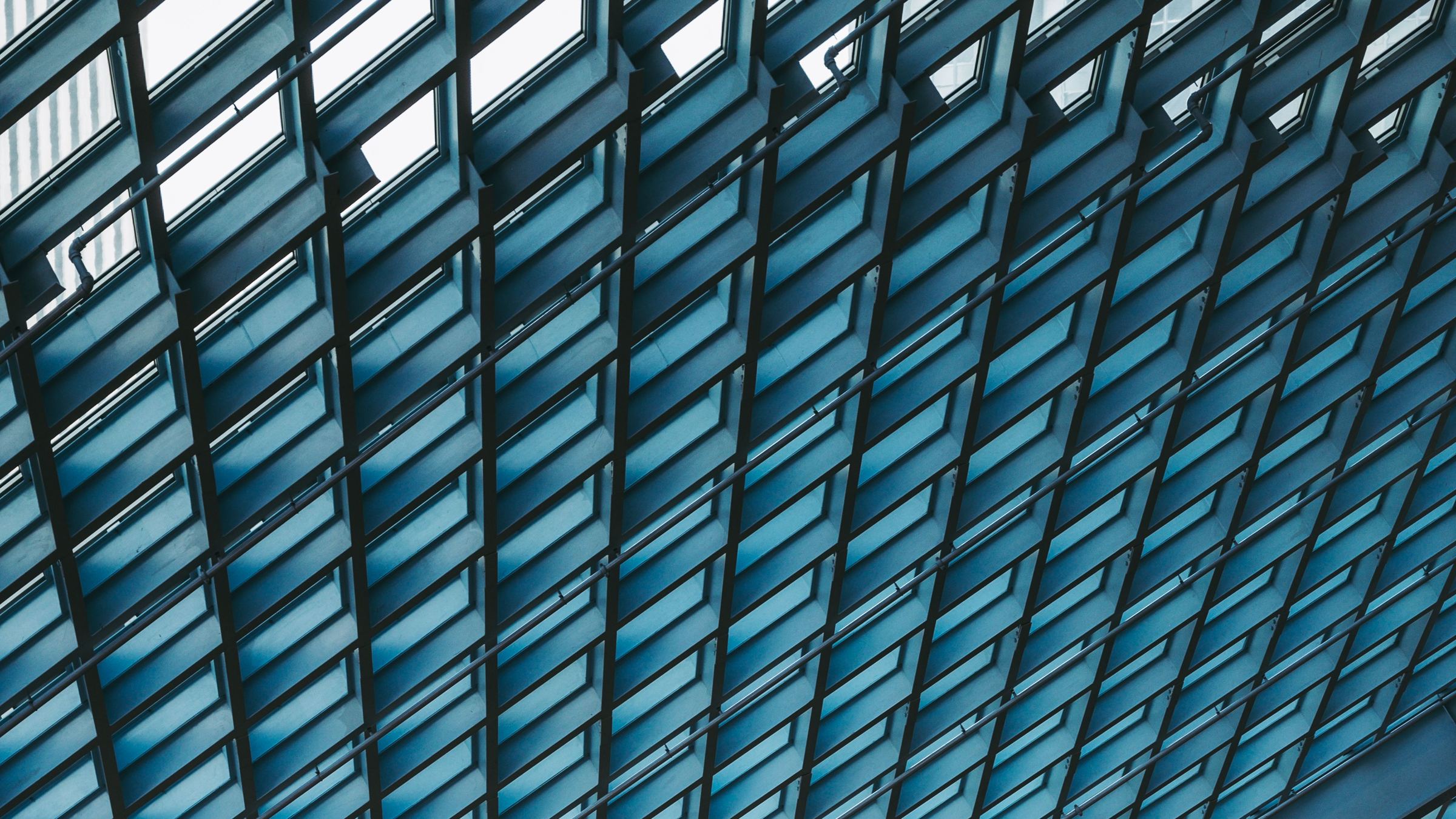 Glass and steel roof of a modern building